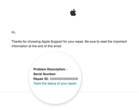 apple support ticket number